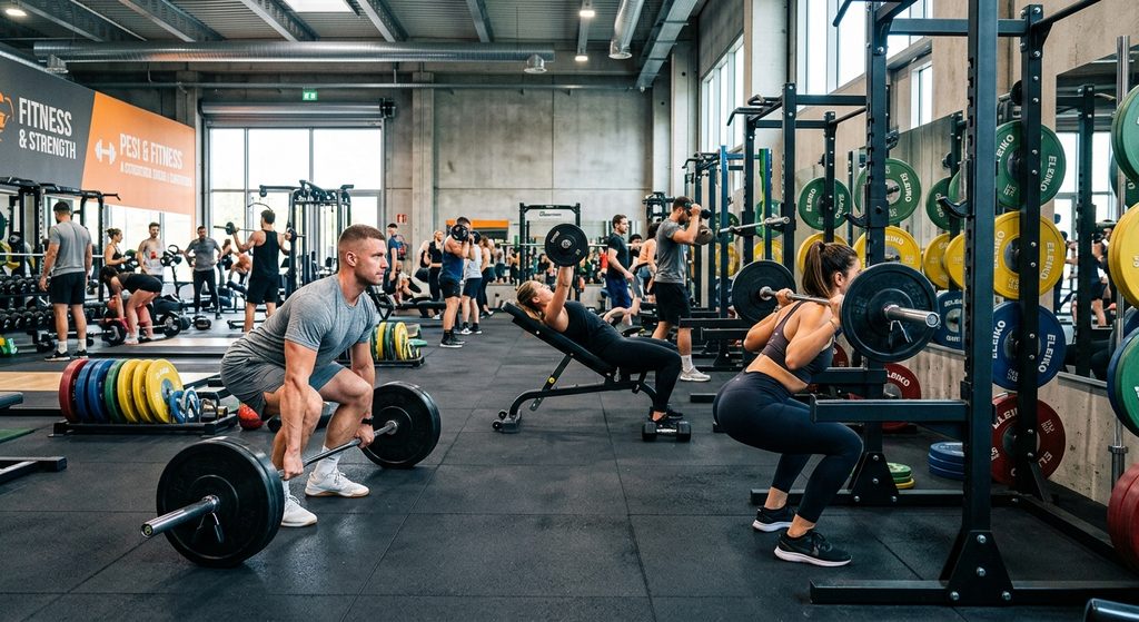 Allenamento con pesi e bilancieri nella palestra dell'ASD Majorana Cascino a Piazza Armerina